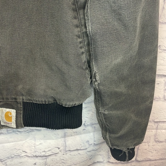 Vintage Santa Fe Carhartt Jacket J13 Size Large Black/Red Quilt Lined - Picture 5 of 10